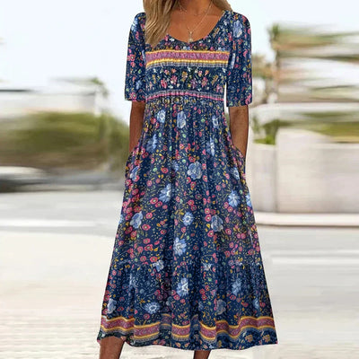 Arabella | Bohemian Floral Plus-Size Summer Dress