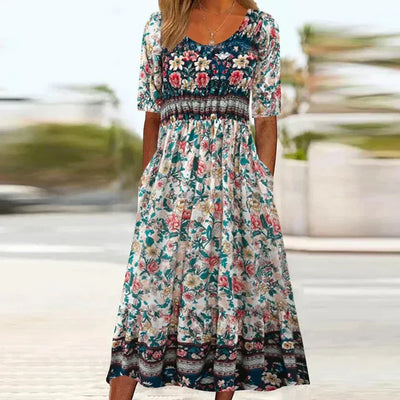Arabella | Bohemian Floral Plus-Size Summer Dress