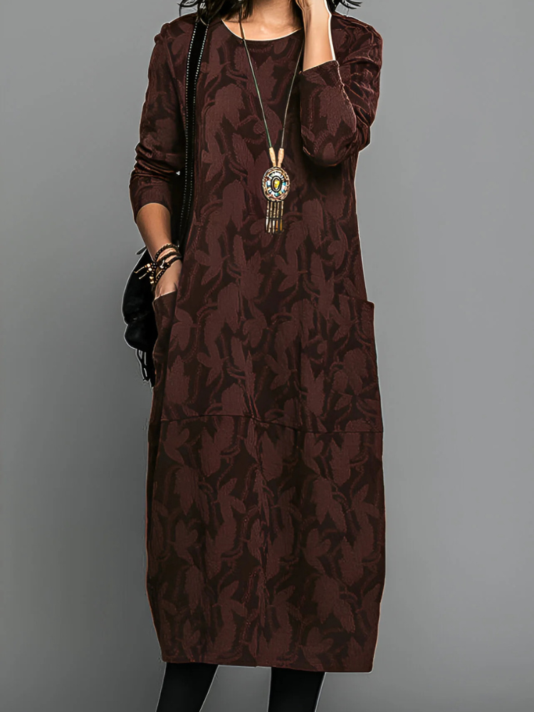 Cassie | Stylish Leaf Print Dress