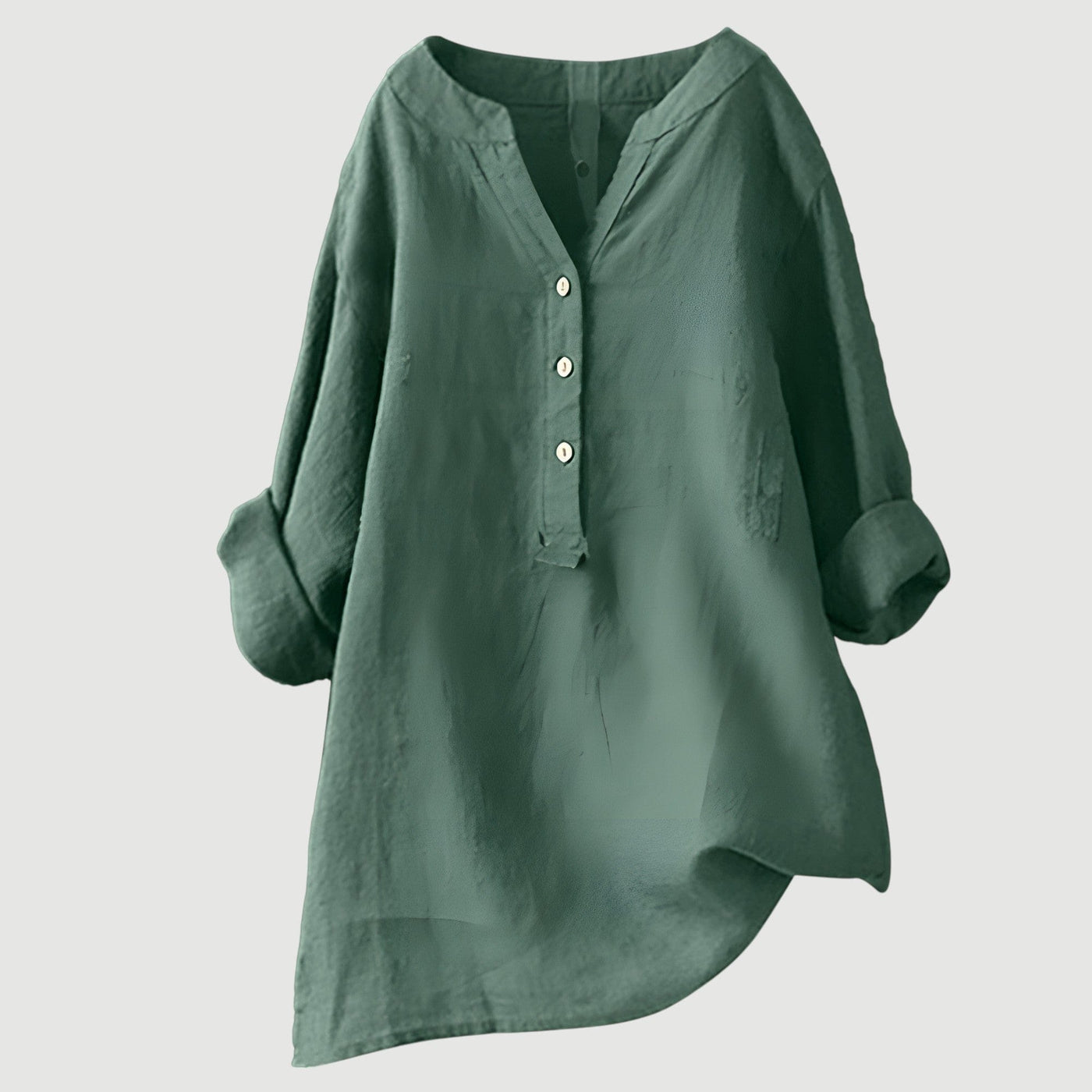 Macey Button-Front Linen Shirt
